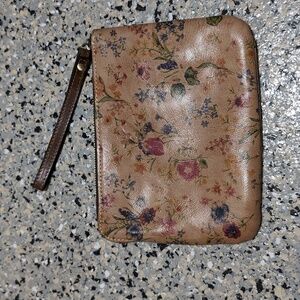 Patricia Nash Floral Brown Wristlet Clutch